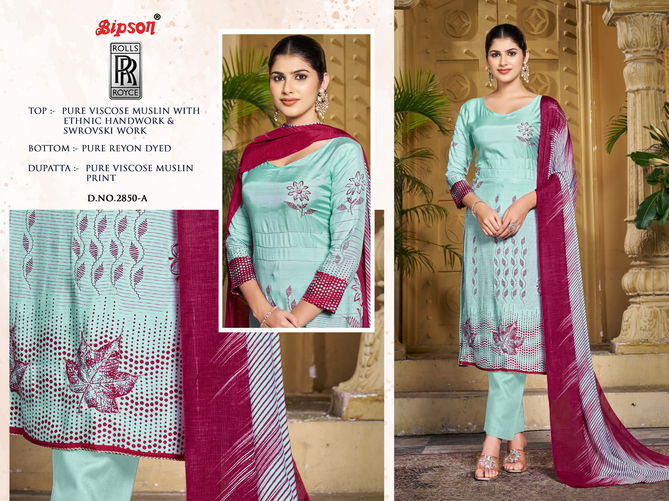 Rolls Royce 2850 By Bipson Viscose Muslin Dress Material Wholesale Price In Surat